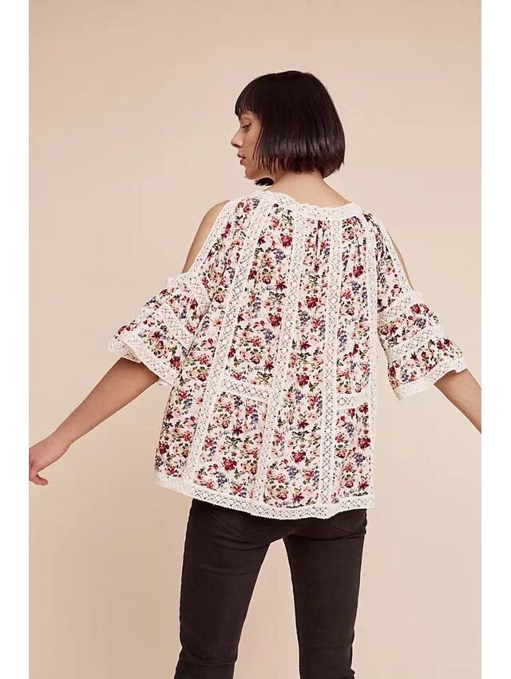 Anthropologie Marylou open shoulder blouse | Size XS